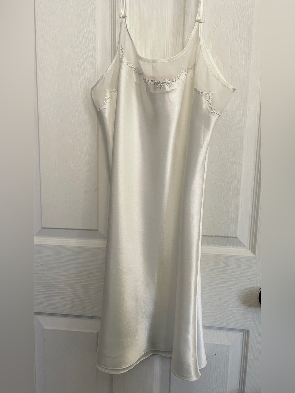 Oscar de la Renta Pink Label Ivory White Vintage Nightgown Slip Adjustable M